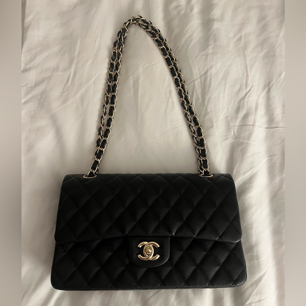 Chanel Double Flap Medium Caviar Leather